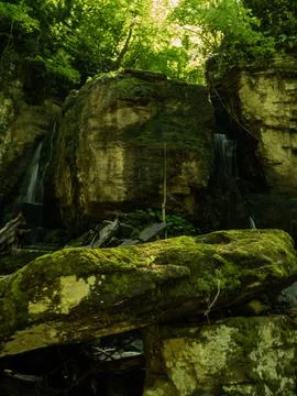 Waterfall into jungle Stock Photos
