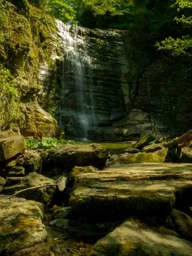 Waterfall into jungle Stock Photos