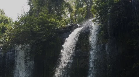 Waterfall in the jungle, water falling down Video stock 49410108
