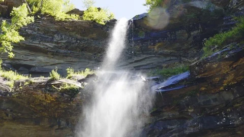 Waterfall in Kaaterskill Falls in The Catskills, New York Stock Footage