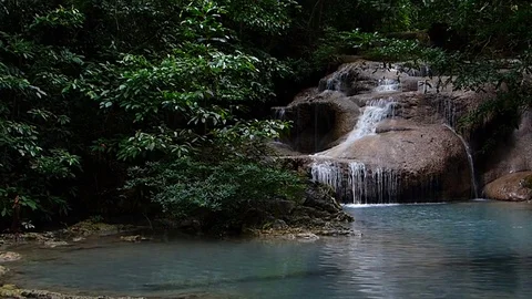 The waterfall in Kanchanaburi Stock Footage 82355967