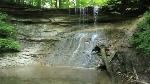 Waterfall at Kokiwanee Preserve Stock Footage 132663979