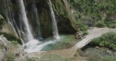 Waterfall Krcic bridge in Knin Stock Footage 57839419
