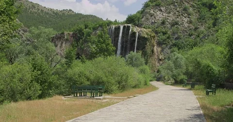 Waterfall Krcic in Knin Stockbeeldmateriaal 57836181