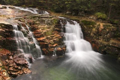 Waterfall in Krkonose Stock Photos