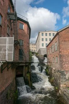The waterfall in Kvarnby Stock Photos