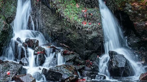 Waterfall in Lake District 4K time-lapse video clip Stock Footage 143100101