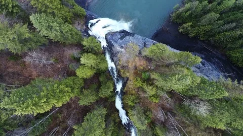 Waterfall // Lake Stock Footage 128608060