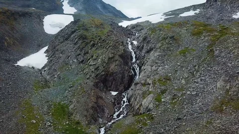 Waterfall on lake Hadata Stock Footage 95645125