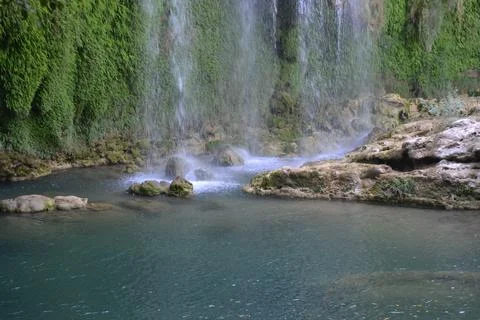 Waterfall with lake Stock Photos