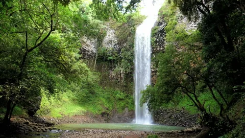 Waterfall landscape in slow motion Stock Footage 96061627