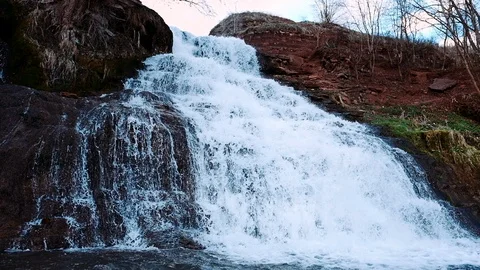 Waterfall landscape view of water stream on the river in national park. Stock Footage 117147878