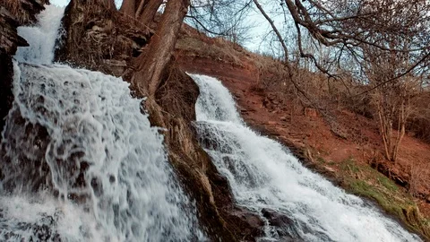 Waterfall landscape view of water stream on the river in national park. Stock Footage 117152787