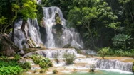 Waterfall In Laos. Hyperlapse Stock Footage