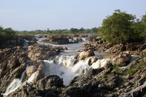 Waterfall in laos Stock Photos