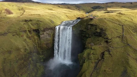 Waterfall. Large waterfall. Stock Footage 129395023