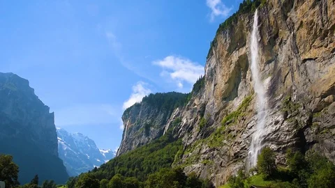 Waterfall in Lauterbrunnen Stock Footage 86281918