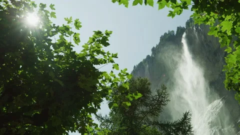 Waterfall in Lauterbrunnen Stock Footage 218995181