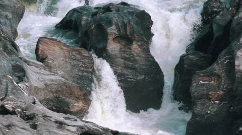 Waterfall in the Lava Fields Stock Footage 59321494