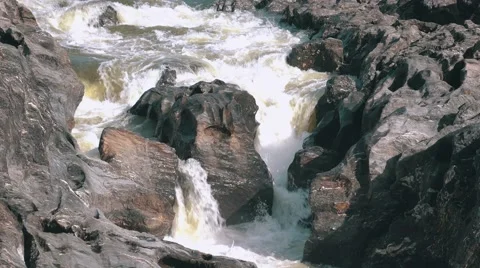 Waterfall in the Lava Fields Stock Footage 59392981