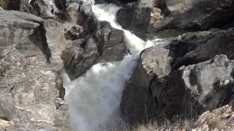 Waterfall in the Lava Fields Stock Footage 59405822