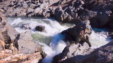 Waterfall in the Lava Fields Stock Footage 84576273