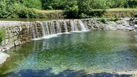 Waterfall in Les Cévennes Stock Footage 345360792