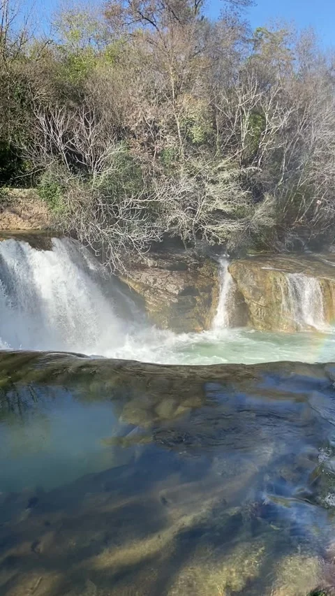 Waterfall in Les Cévennes Stock Footage 345361060