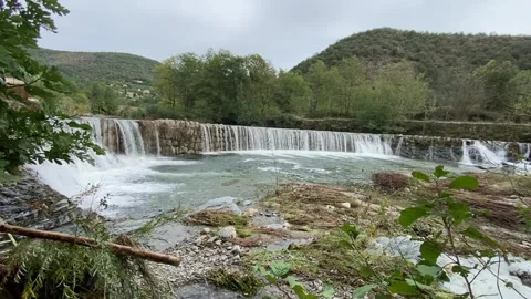 Waterfall in Les Cévennes Stock Footage 346501048