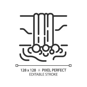 Waterfall linear icon Illustrazione stock