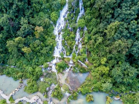 The waterfall of Lobo Stock Photos