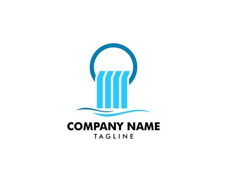 Waterfall logo icon vector illustration Stock Illustration