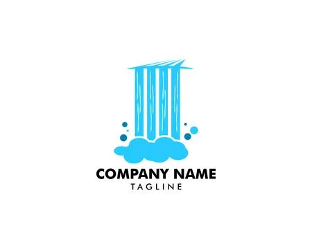 Waterfall logo icon vector illustration Stock Illustration