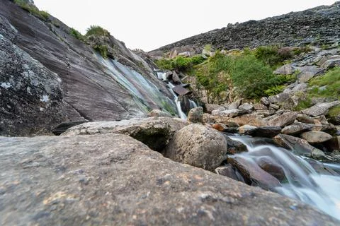 Waterfall long exposed Stockfoto's