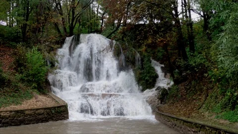 Waterfall Lucky front view Stock Footage 302029170
