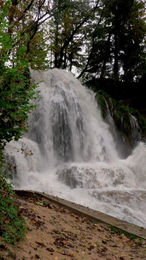 Waterfall Lucky Vertical side view Stock Footage 302029158