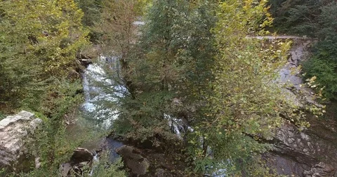WATERFALL IN THE LUSH VALLEY Video stock 110774107