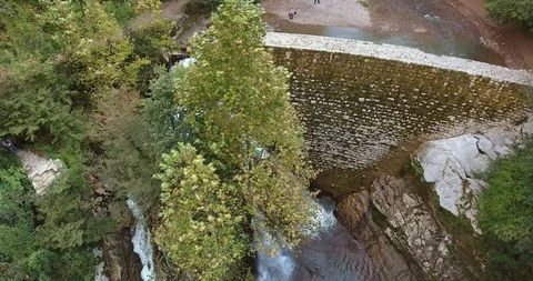 WATERFALL IN THE LUSH VALLEY Video stock 110774486