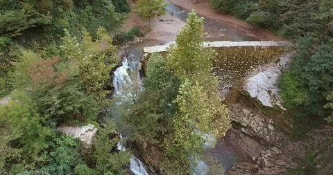 WATERFALL IN THE LUSH VALLEY Video stock 110774965