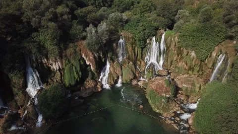 Waterfall Majesty: A Natural Cascade Stock Footage 304518604