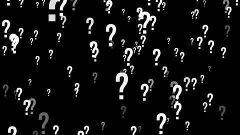 A waterfall of many question marks. Fall of questions without answers Stock Footage 312779949