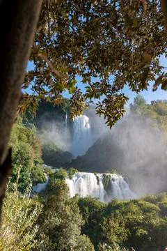 Waterfall of marmore in terni Stock Photos