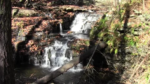 The Waterfall at Meadow Grounds Lake Stock Footage 45592427