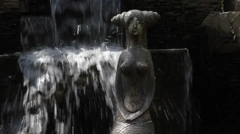 Waterfall with a mermaid Stockbeeldmateriaal 50308460