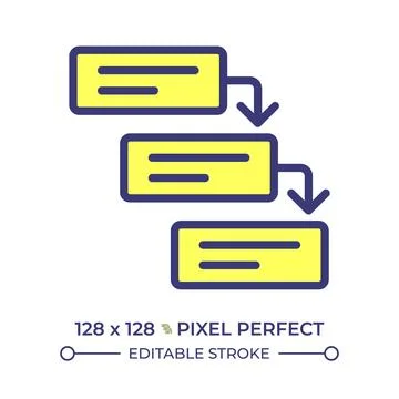 Waterfall methodology pixel perfect line color icon イラスト素材