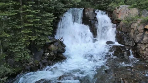 Waterfall in the Middle of a Forest Stock Footage 40947954