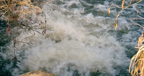 A waterfall in the middle of the forest Stock Footage 242849526