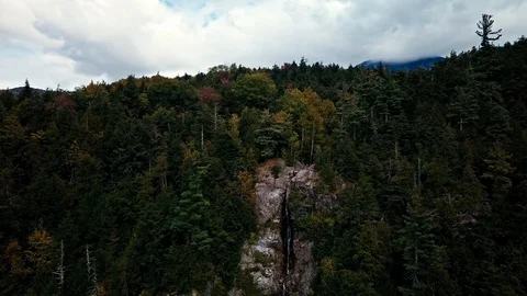 Waterfall in the middle of the forest at the Giant mountain park Vermont USA  Stock Footage 93061674