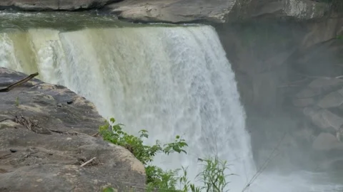 Waterfall with Mist 4K Stock Footage 155366229