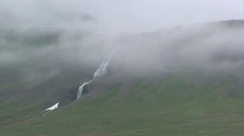 Waterfall in the mist facing left side Stock Footage 37279327